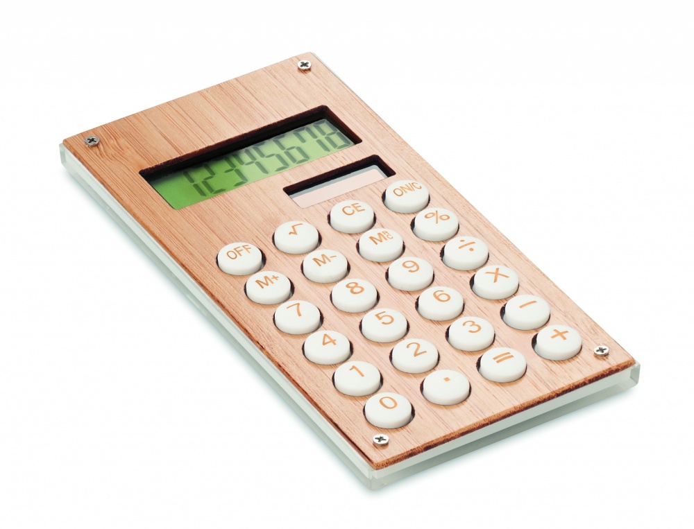 Logo trade promotional items image of: 8 digit bamboo calculator
