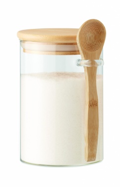 Logo trade advertising products picture of: Glass jar with spoon 600 ml