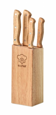 Logo trade promotional item photo of: 5 piece knife set in base