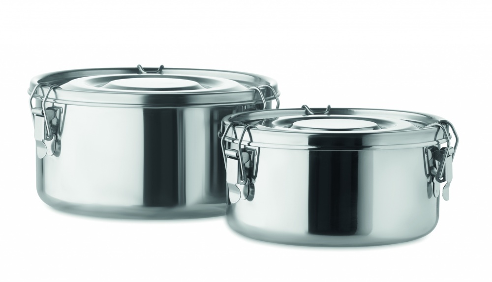 Logo trade promotional giveaway photo of: Set of 2 stainless steel boxes
