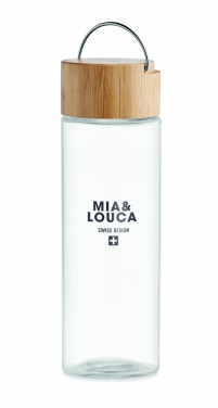 Logo trade promotional gifts image of: Glass bottle 500ml bamboo lid