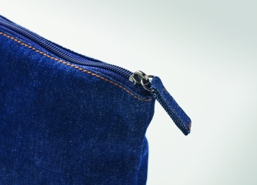 Logo trade promotional giveaways picture of: Recycled denim cosmetic pouch