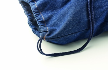 Logo trade promotional giveaways picture of: Recycled denim drawstring bag