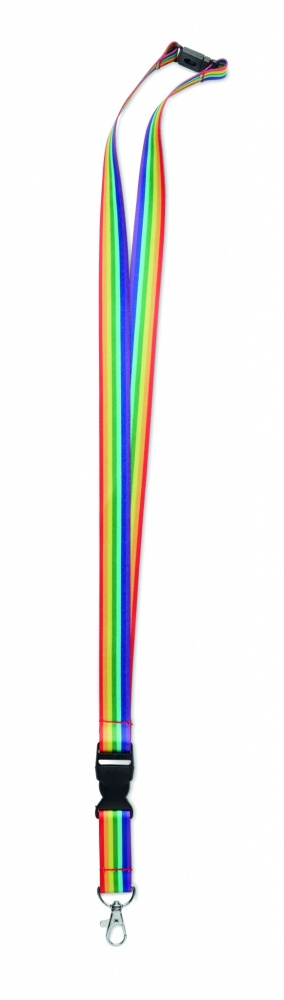 Logotrade promotional giveaway image of: Rainbow RPET lanyard