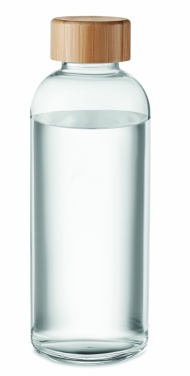 Logo trade promotional merchandise photo of: Glass bottle 650ml bamboo lid