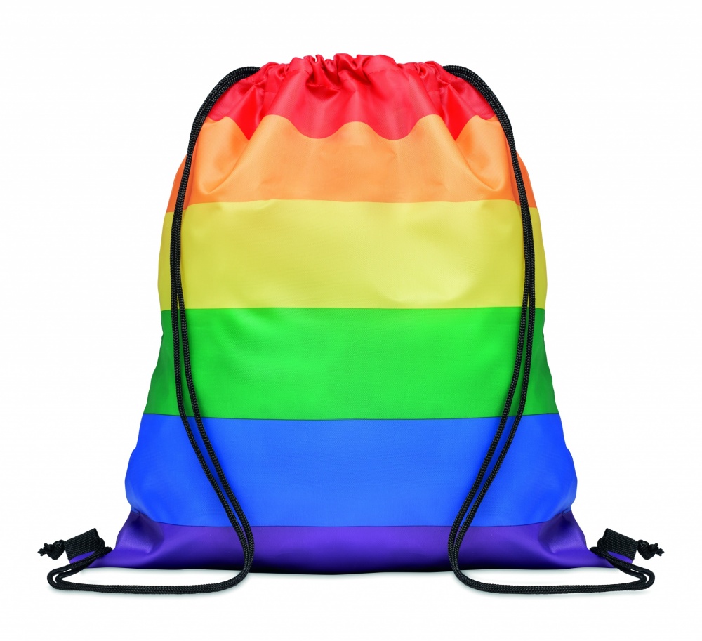 Logo trade promotional product photo of: Rainbow RPET drawstring bag