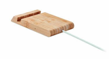Logo trade promotional giveaways picture of: Bamboo wireless charger  10W ODOS