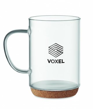 Logotrade promotional giveaway image of: Glass mug 400ml with cork base
