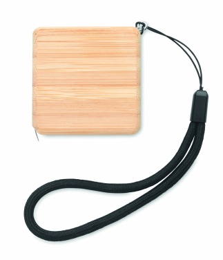 Logo trade promotional products image of: Measuring tape in bamboo 1m