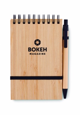 Logotrade corporate gift image of: A6 bamboo notepad with pen SONORABAM