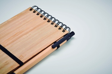 Logotrade promotional products photo of: A6 bamboo notepad with pen SONORABAM