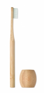 Logotrade promotional products photo of: Bamboo tooth brush with stand