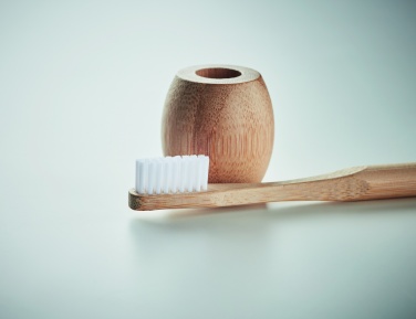 Logo trade promotional products image of: Bamboo tooth brush with stand