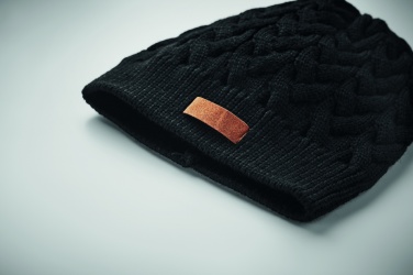 Logotrade promotional products photo of: Cable knit beanie in RPET