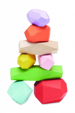 Logo trade advertising products picture of: 8 stacking wood rocks in pouch