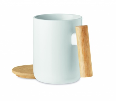 Logo trade promotional merchandise picture of: Porcelain mug with lid 380 ml