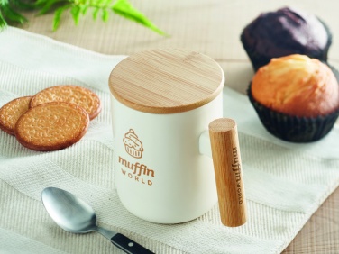 Logo trade promotional merchandise photo of: Porcelain mug with lid 380 ml
