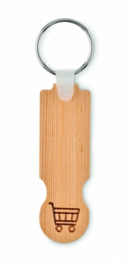 Logotrade promotional gift image of: Bamboo euro token key ring Rauma