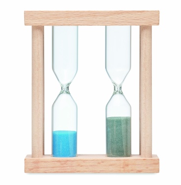 Logo trade corporate gift photo of: Set of 2 wooden sand timers