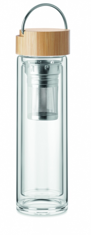 Logo trade promotional items picture of: Double wall glass bottle 400ml Berlin