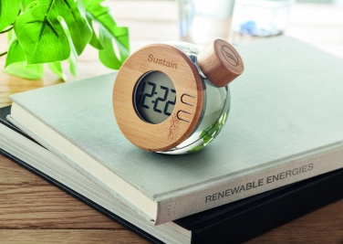 Logotrade promotional merchandise image of: Water powered bamboo LCD clock