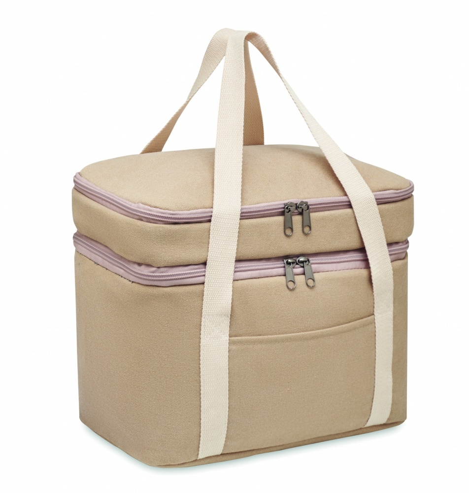 Logo trade promotional giveaways image of: Cooler bag canvas 320 gr/m²