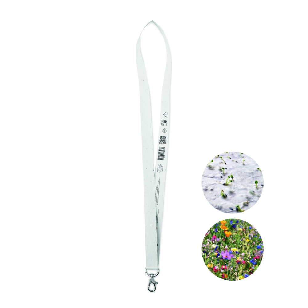 Logo trade promotional merchandise photo of: Seed paper lanyard w/hook