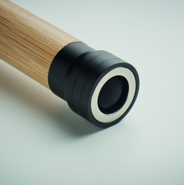 Logo trade promotional giveaways image of: 3-in-1 bamboo flashlight with an emergency hammer and seatbelt cutter