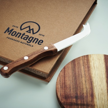 Logo trade promotional giveaway photo of: Acacia cheese board set Dresden