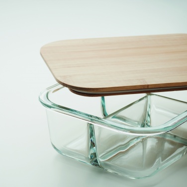 Logo trade promotional items image of: Glass lunch box with bamboo lid
