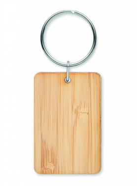 Logotrade promotional merchandise image of: Rectangular bamboo key ring Riihimäki