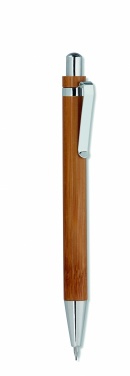 Logo trade promotional giveaways picture of: Bamboo pen and pencil set