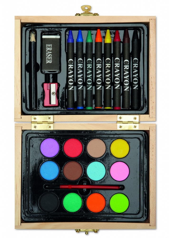 Logo trade promotional giveaway photo of: Painting set in wooden box