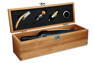 Logo trade promotional merchandise image of: Wine set in bamboo box