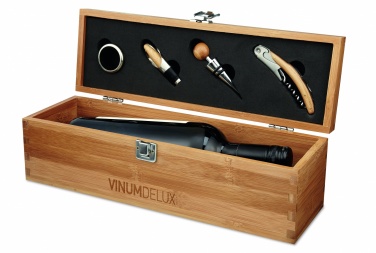 Logo trade promotional gifts picture of: Wine set in bamboo box