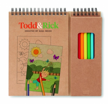 Logo trade promotional merchandise image of: Colouring set with notepad