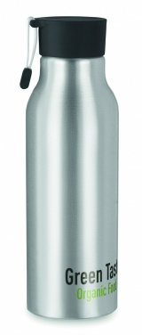 Logotrade corporate gift picture of: Single-walled 500 ml aluminum bottle with a PP cap and a silicone strap