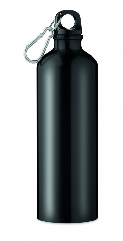 Logo trade advertising products image of: Single-walled 750 ml aluminum bottle with a carabiner and customizable printing
