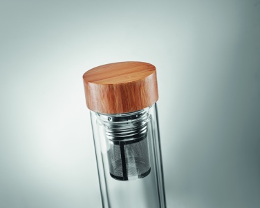 Logo trade advertising products image of: Double wall glass bottle 400ml München