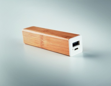 Logo trade corporate gifts picture of: Power bank bamboo 2200 mAh POWERBAM