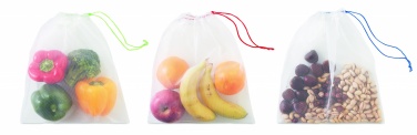 Logo trade promotional product photo of: Set of 3 RPET mesh food bags