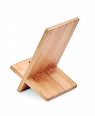 Logo trade promotional merchandise picture of: Bamboo phone stand/ holder WHIPPY