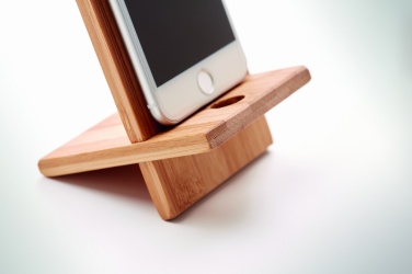 Logo trade promotional items image of: Bamboo phone stand/ holder WHIPPY