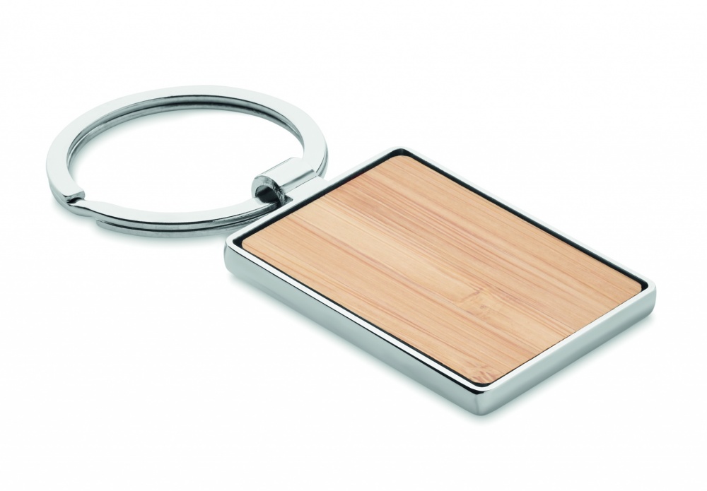 Logotrade corporate gifts photo of: Rectangular key ring bamboo WEST