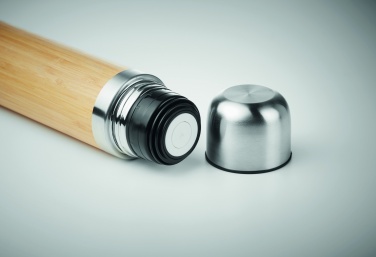 Logotrade corporate gift image of: Double wall bamboo cover flask 400ml CHAN BAMBOO