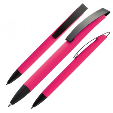 Logo trade advertising products image of: Metal ballpen soft touch BRESCIA