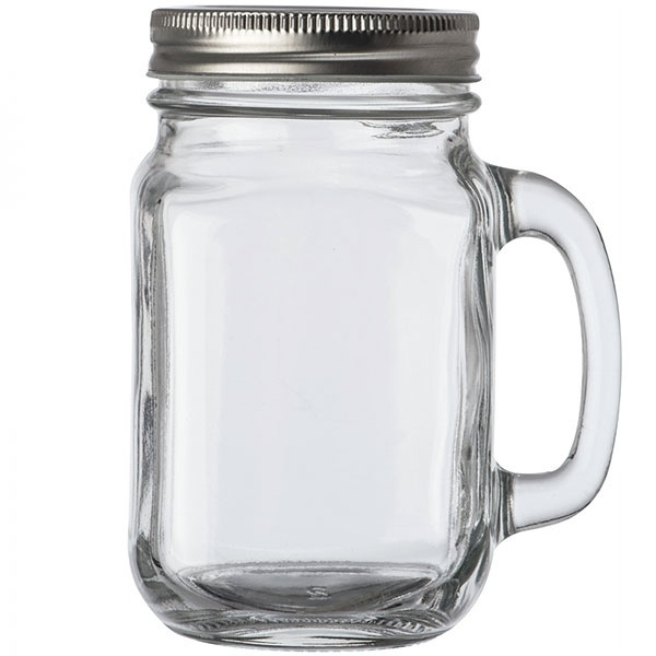 Logotrade business gift image of: Drinking glass with handle and lid TREVISO 450 ml