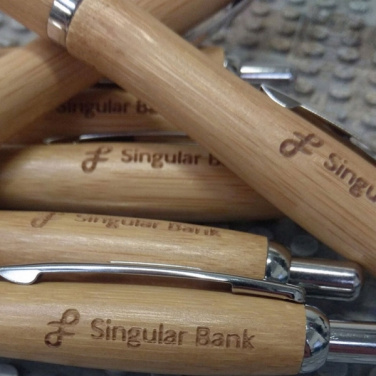 Logo trade promotional gifts image of: Wooden ballpen BRENTWOOD