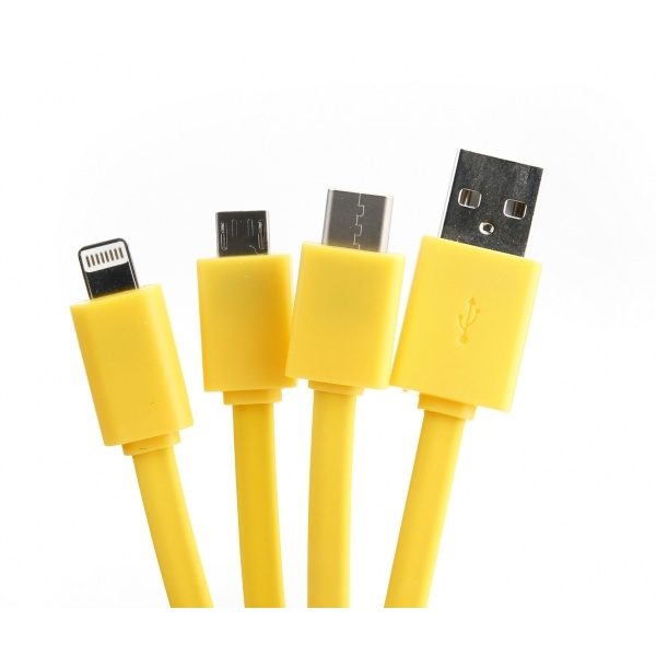 Logo trade promotional merchandise image of: Personalized charging cable 3in1