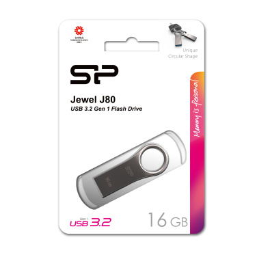Logotrade advertising product picture of: Pendrive 3.0 Silicon Power JEWEL J80 TITANIUM 16GB